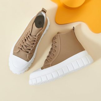 Brown High-top Canvas Shoes