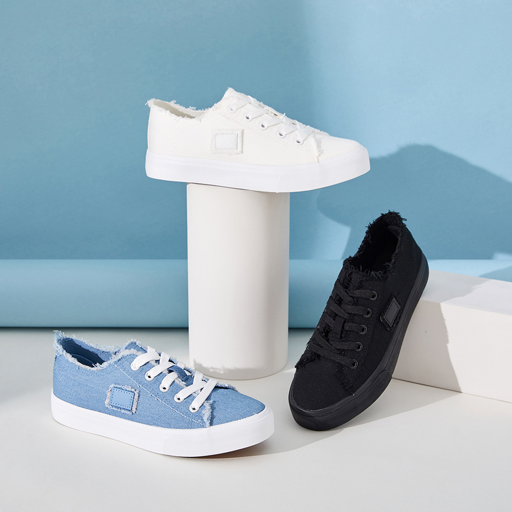 Light Blue Denim Platform Sneakers - Image 3