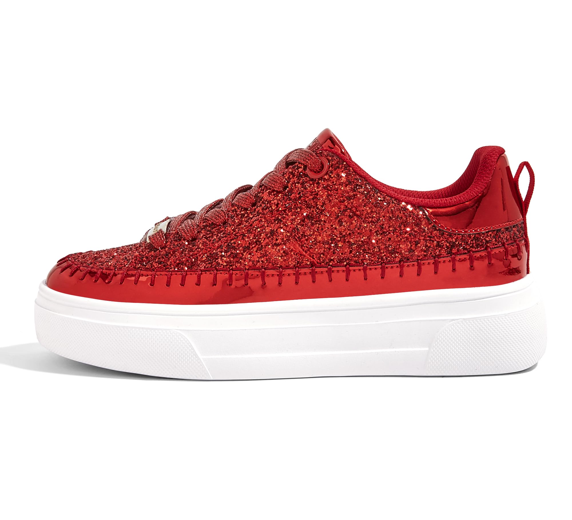 Red Glitter Platform Sneakers - Image 4