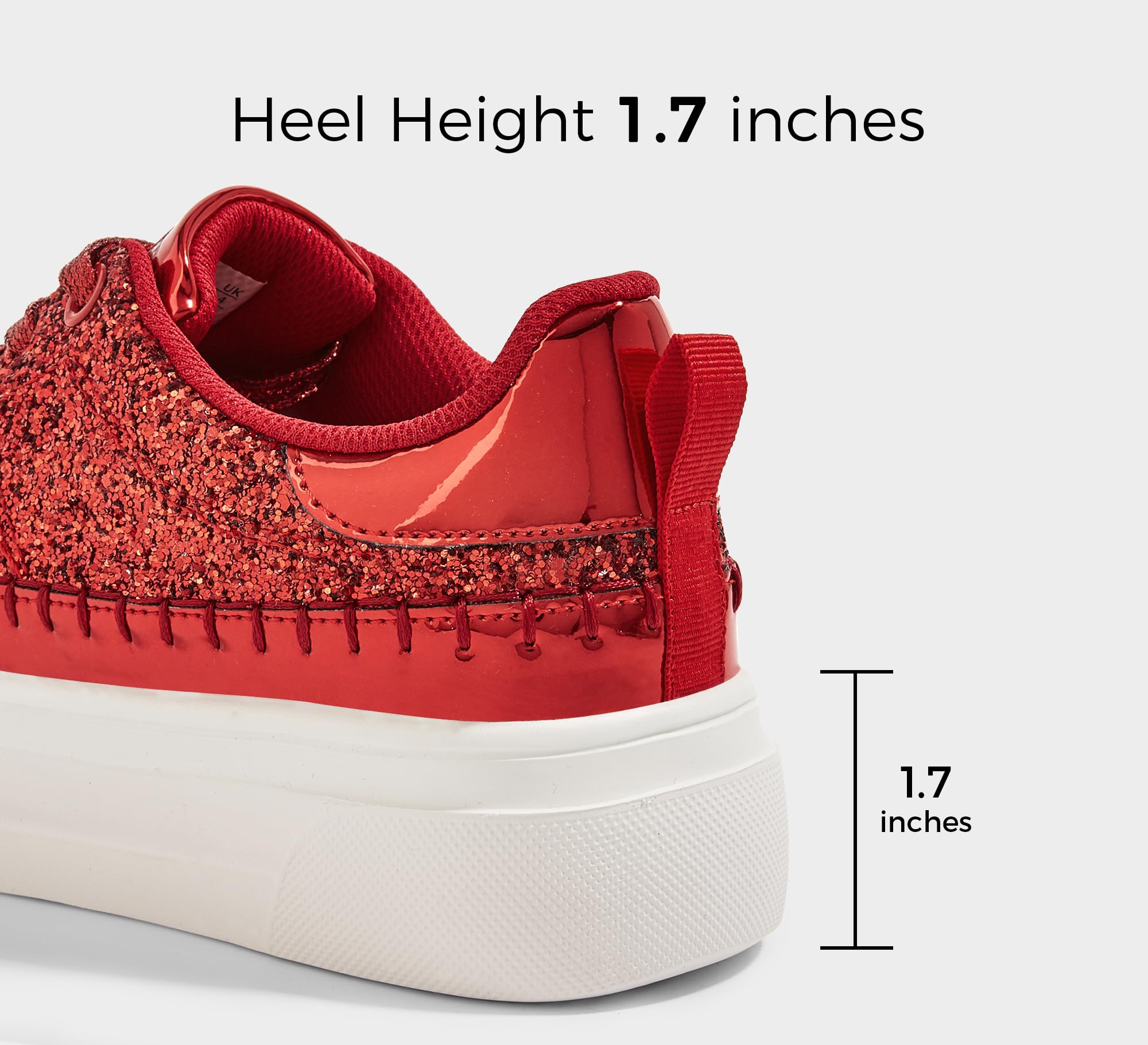 Red Glitter Platform Sneakers - Image 3