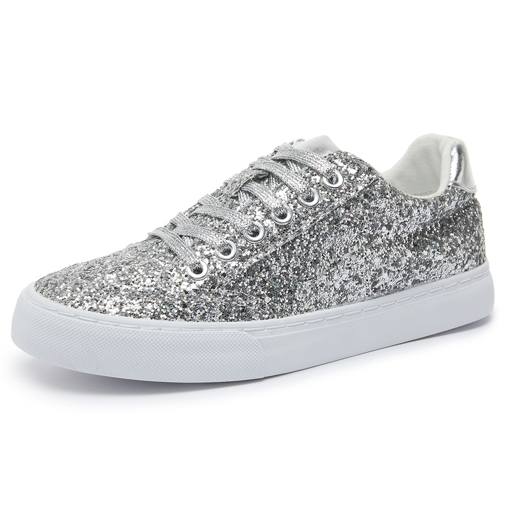 Silver Sequins Platform Sneakers - Image 2