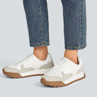 White Grey Sport Sneakers