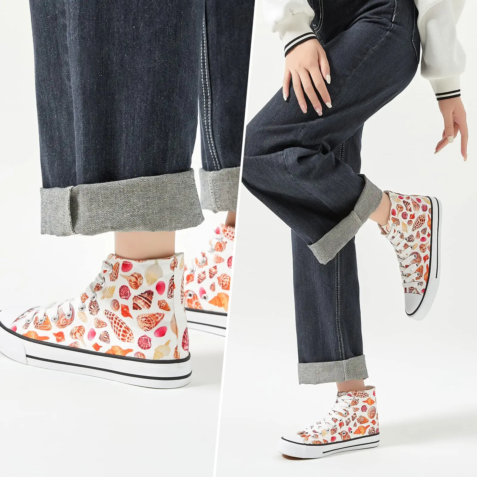 Colorful Sea Snails Canvas Shoes - Image 5