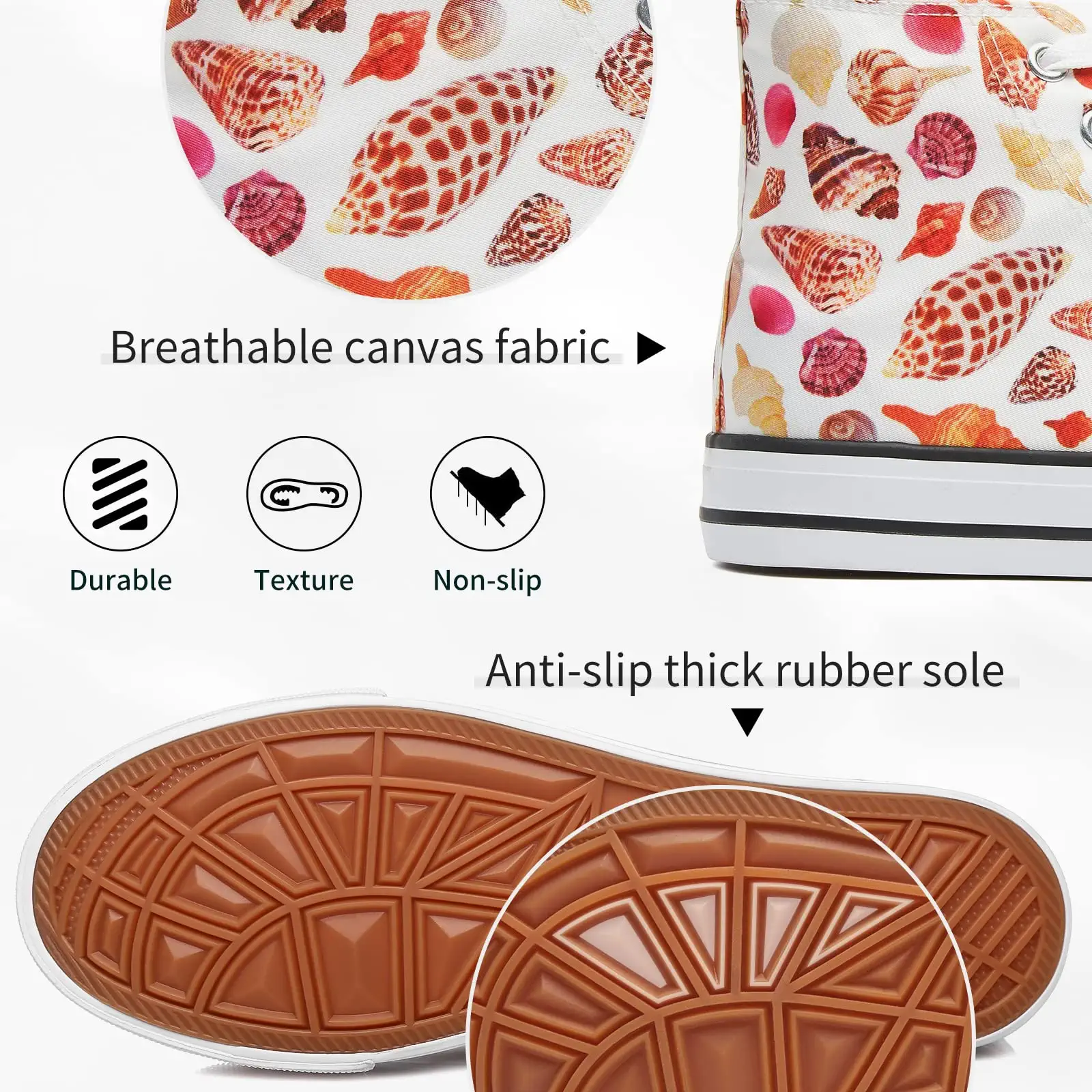 Colorful Sea Snails Canvas Shoes - Image 4
