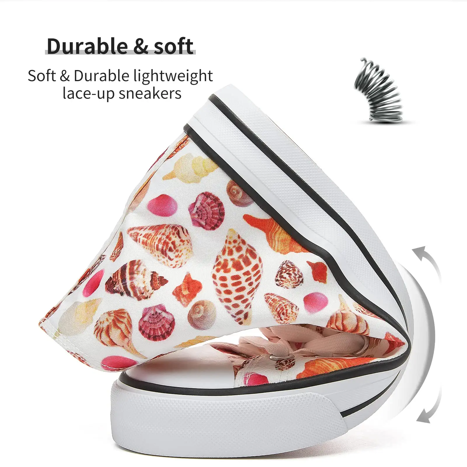 Colorful Sea Snails Canvas Shoes - Image 3